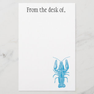 Blue lobster note paper