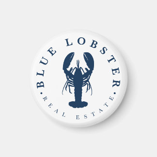 Blue Lobster Real Estate Button Magnet