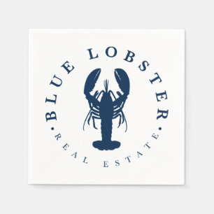 Blue Lobster Real Estate Button Napkin
