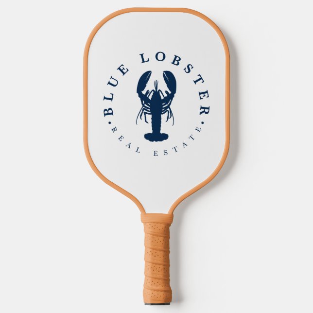 Blue Lobster Real Estate Button Pickleball Paddle (Front)