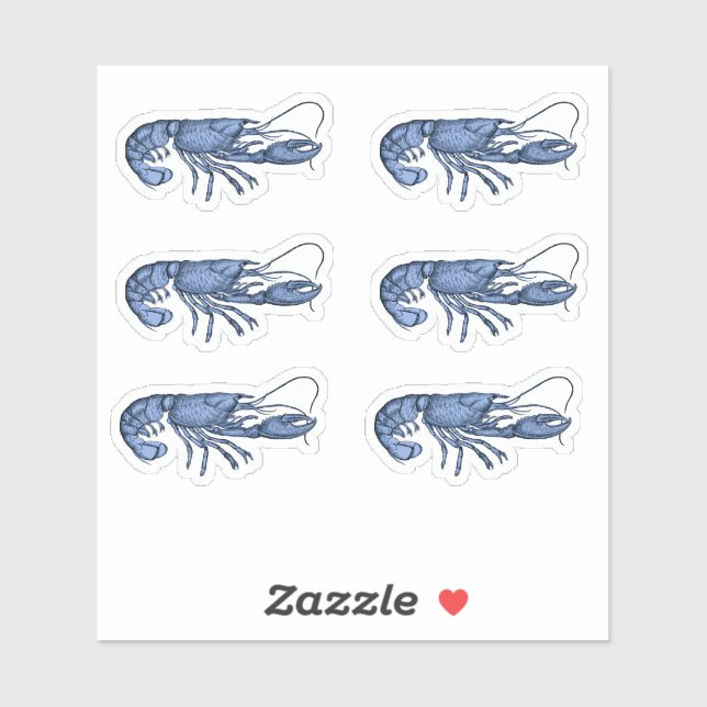 Blue Lobster Retro Vintage Image (Sheet)