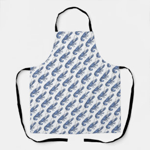 Blue Lobster Retro Vintage Image Apron