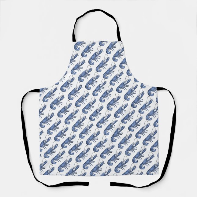Blue Lobster Retro Vintage Image Apron (Front)