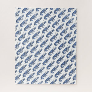 Blue Lobster Retro Vintage Image Jigsaw Puzzle