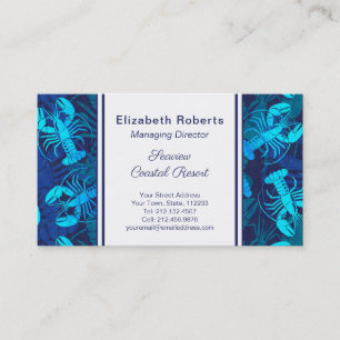 Blue Lobster Seafood Restaurant or Coastal Resort Business Card