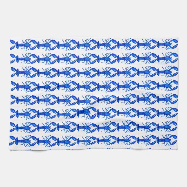 Blue Lobster Tea Towel (Horizontal)