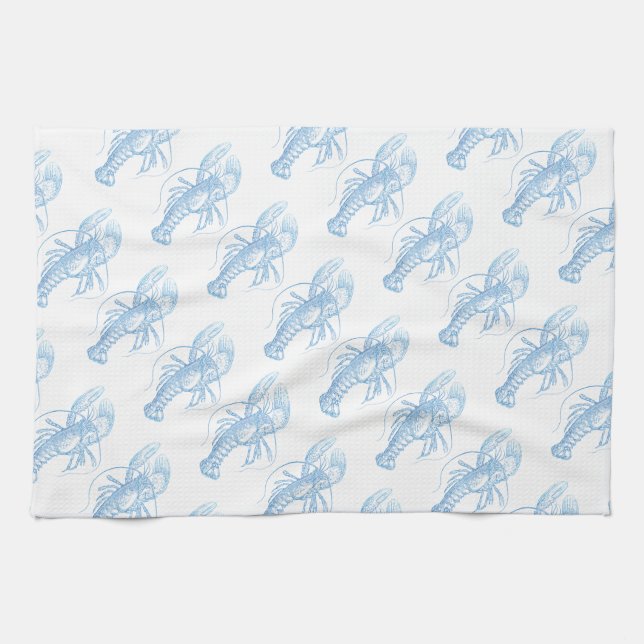 Blue Lobster Tea Towel (Horizontal)