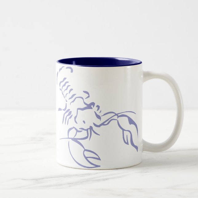 Blue Lobster Two-Tone Coffee Mug (Right)