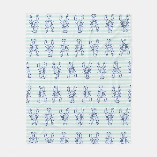 Blue Lobsters Fleece Blanket (Front)