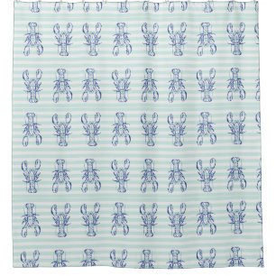 Blue Lobsters Shower Curtain