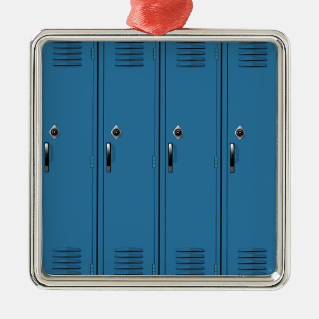 Blue Locker Doors Metal Tree Decoration (Front)