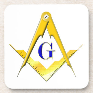 Blue Lodge Square & Compasses Coaster