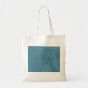 blue logicskull tote bag