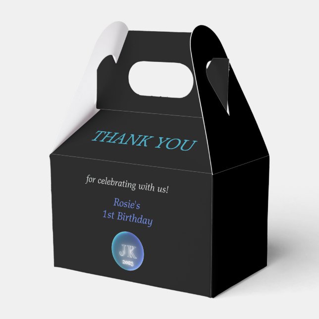Blue Logo Birthday Party Favour Box (Front Side)