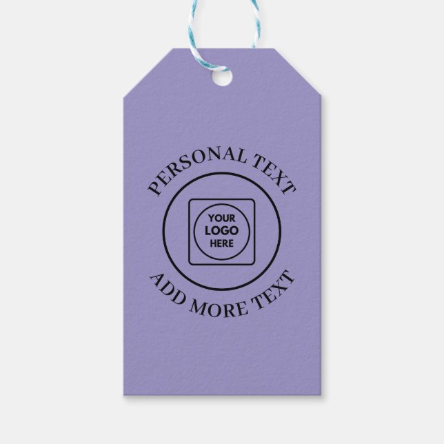 Blue Logo Custom Text Business Gift Label price  (Front)
