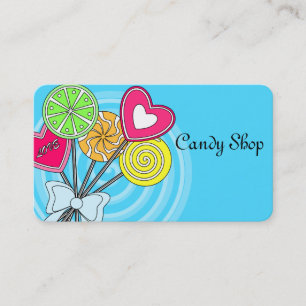 Blue Lollipop Candy Shop Bakery Business Card