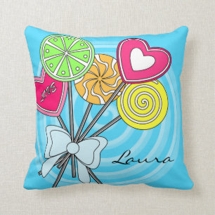 Blue lollipop Pillow
