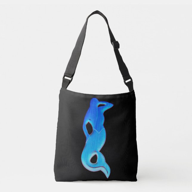 blue lookout mermaid crossbody bag (Front)
