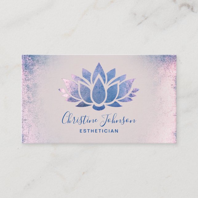 blue lotus aesthetician business card (Front)