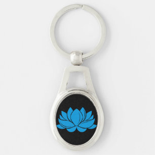 Blue Lotus Blossom Key Ring