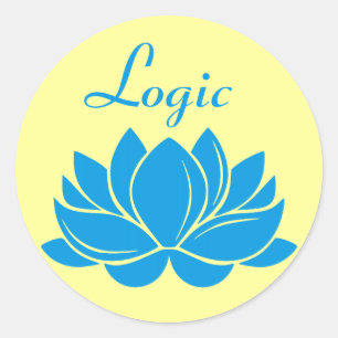 Blue Lotus Blossom Logic Classic Round Sticker