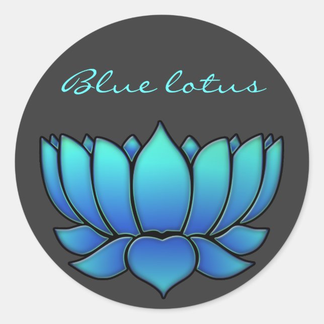 blue lotus classic round sticker (Front)