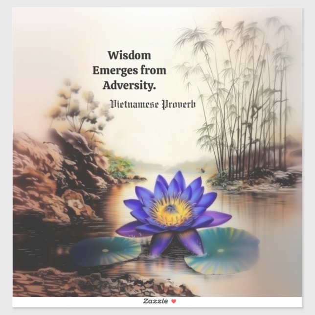 Blue Lotus Emerging from Muddy Waters (Vietnamese) (Sheet)