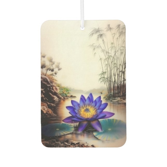 Blue Lotus Emerging from Muddy Waters (Vietnamese) Car Air Freshener (Front)