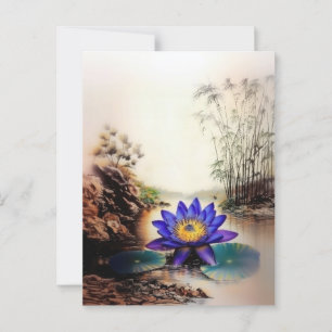Blue Lotus Emerging from Muddy Waters (Vietnamese) Postcard