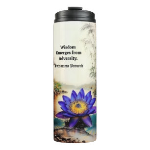 Blue Lotus Emerging from Muddy Waters (Vietnamese) Thermal Tumbler
