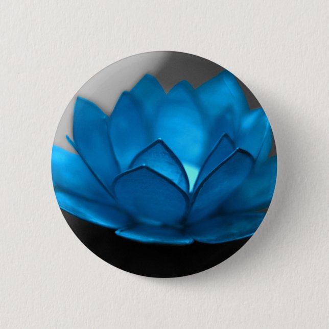 Blue Lotus Flower 6 Cm Round Badge (Front)