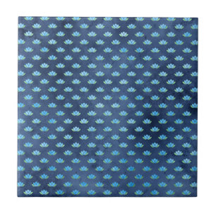 Blue Lotus Flower Aquatic Plant Spiritual Buddhism Tile