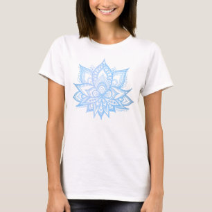 Blue Lotus Flower Boho Yoga T-Shirt