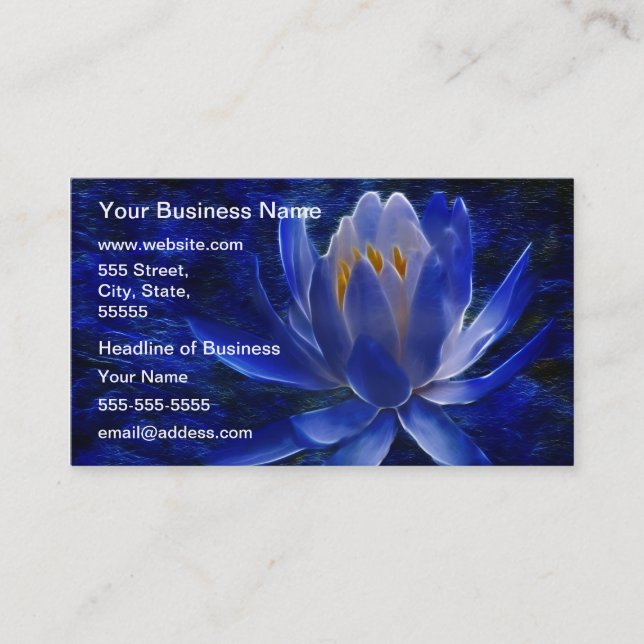 Blue Lotus Flower Business Card (Front)