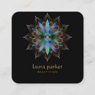 Blue Lotus Flower Healing Therapy Yoga Holistic Square Business Card