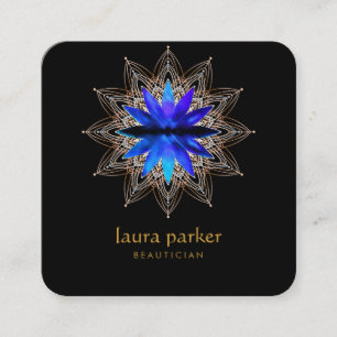 Blue Lotus Flower Healing Therapy Yoga Holistic    Square Business Card