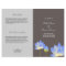 Blue lotus flower modern grey wedding program