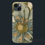 Blue Lotus Flower on Tan Background with Writing iPhone 13 Case<br><div class="desc">A beautiful blue lotus flower in full bloom is the focus of this piece. The yellow centre is almost hypnotising in its glory. Add a little elegance to your home with this print!</div>