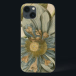 Blue Lotus Flower on Tan Background with Writing iPhone 13 Case<br><div class="desc">A beautiful blue lotus flower in full bloom is the focus of this piece. The yellow centre is almost hypnotising in its glory. Add a little elegance to your home with this print!</div>