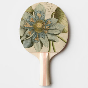 Blue Lotus Flower on Tan Background with Writing Ping Pong Paddle
