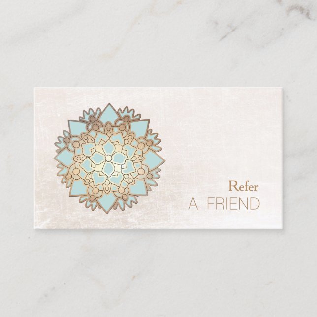 Blue Lotus Flower Salon & Spa Refer A Friend White Referral Card (Front)