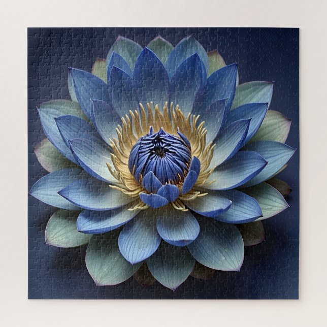 Blue Lotus Flower Spiritual Zen Art  Jigsaw Puzzle (Vertical)