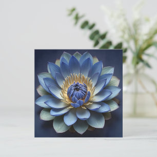 Blue Lotus Flower Spiritual Zen Art Personalised  Holiday Card