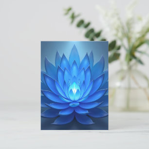 Blue Lotus Flower Spiritual Zen Art  Postcard