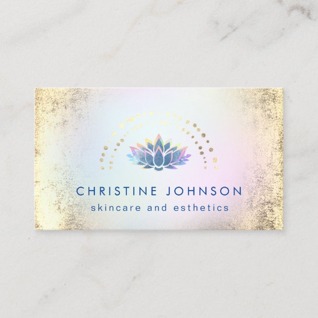 blue lotus logo business card (Front)
