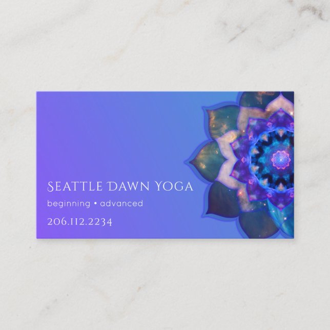 Blue Lotus Mandala Business Card (Front)