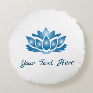 Blue Lotus Mind Body Spirit Personalised Round Cushion