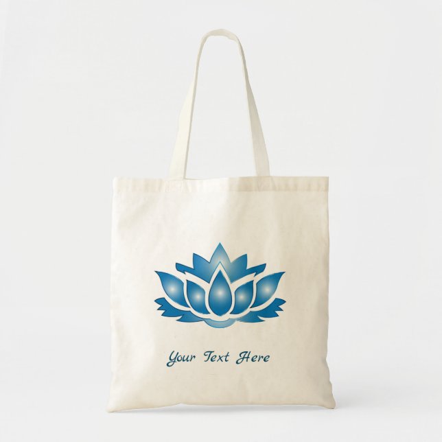 Blue Lotus Mind Body Spirit Personalised Tote Bag (Front)