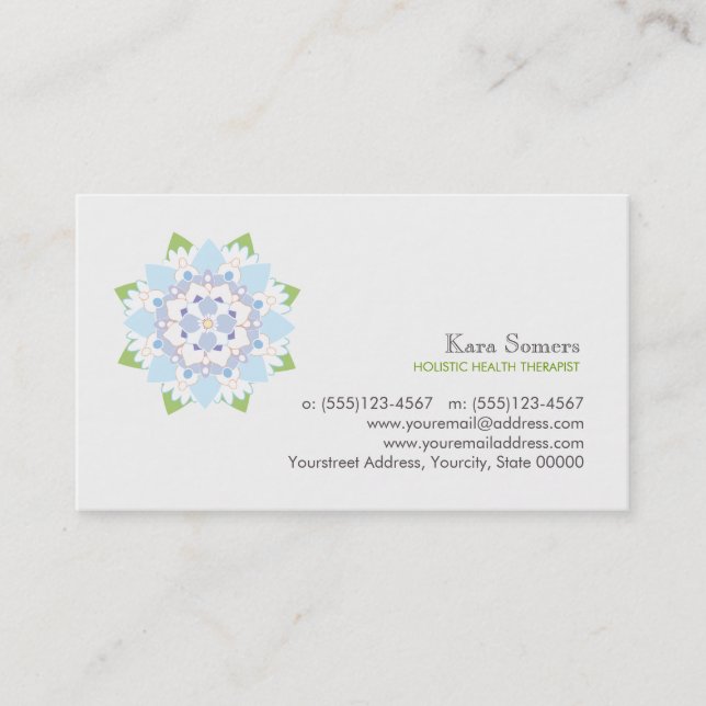 Blue Lotus Natural Health Healer Business Card (Front)