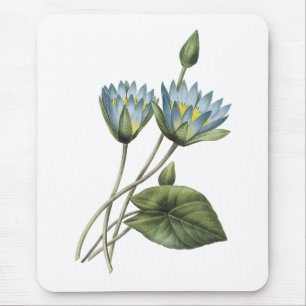 blue lotus(Nymphaea caerulea) by Redouté Mouse Mat